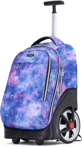 NEW TILAMI Mochila con ruedas de 19 pulgadas para adolescentes, mochila con ruedas para computadora portátil, mochila para libros, bolsa de viaje