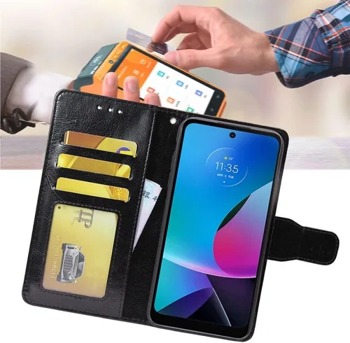 Miniatura 2 de Funda tipo cartera compatible con Motorola Moto G Play (2023), de piel sintética, a prueba de golpes, para Motorola Moto G Play (2023), de 6.5 Negro