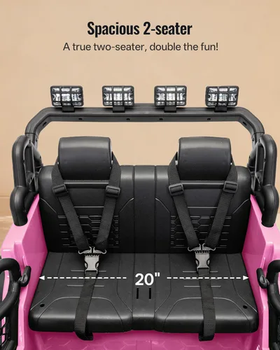 Miniatura 8 de Outfunny - Coche de juguete de paseo de 2 plazas, coche eléctrico de 24 V y 4 WD para niños de 4 a 8 años con control remoto, motores de 4x200W