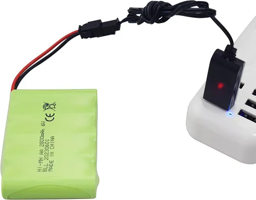 Miniatura 3 de 2 unids AA 6.0 V 2800 mAh SM-2P enchufe batería recargable y cable de carga USB para TB141 TB142 DE37 RC coche juguete coche control remoto