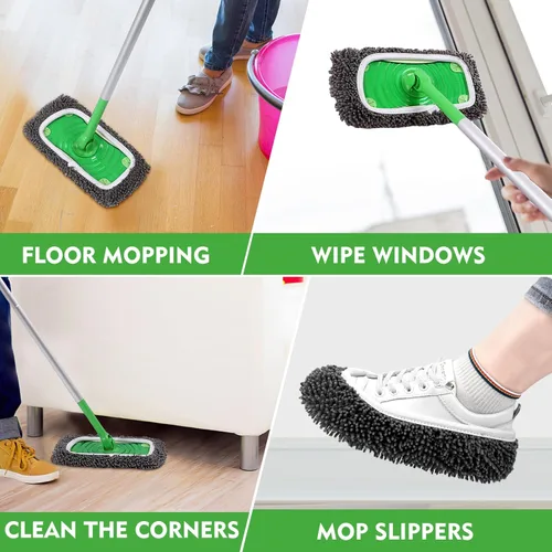 Miniatura 8 de Almohadillas húmedas reutilizables de repuesto para trapeador Swiffer Sweeper – Paños de barrido seco y paños húmedos para limpieza del hogar