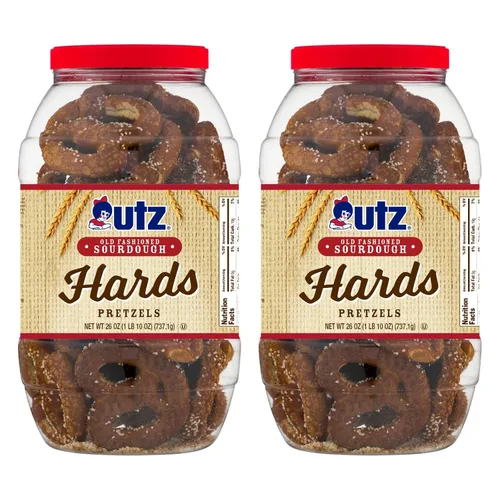 Miniatura 12 de UTZ Pretzels duros de masa madre rotos a la antigua, barril de 64 onzas, torsión clásica de nudo de pretzel grande y grueso, pretzel crujiente