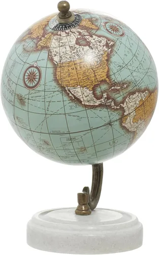 Miniatura 2 de Deco 79 Globo de mármol con base de mármol, 5' x 5' x 8', verde azulado