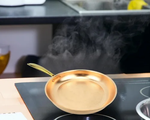 Miniatura 5 de Kkekos Ollas y sartenes de cobre puro, juego de utensilios de cocina de cobre martillado con wok (10.2 in)