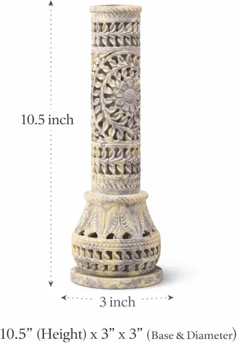 Miniatura 3 de Carry Me Soporte para varillas de incienso de esteatita de mármol, quemador de velas, soporte para velas de té, torre de botella perfecta hecha a