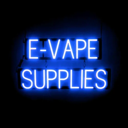 Miniatura 34 de SpellBrite Cartel E-JUICE Señalización de tienda de humo con aspecto de neón, luces LED azules 22.3 x 6.3 pulgadas