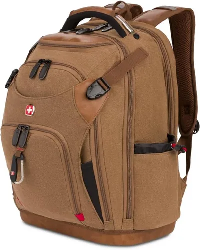 SwissGear Mochila de bolsa de herramientas, se adapta hasta, Marrón (Brown Canvas), Grande