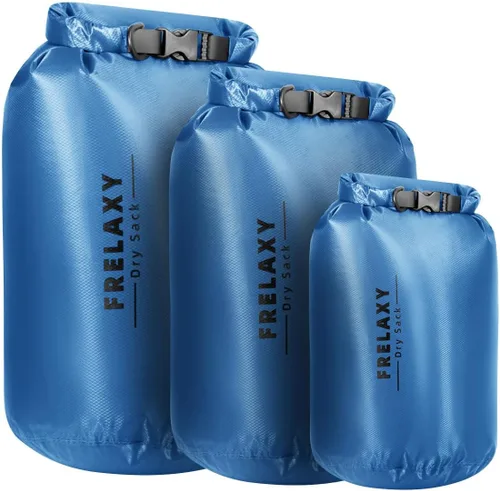 Miniatura 11 de Frelaxy Bolsa seca impermeable, paquete de 2/3, bolsas secas portátiles ligeras, 5L, 15L y 25L, juego de sacos secos duraderos que mantienen