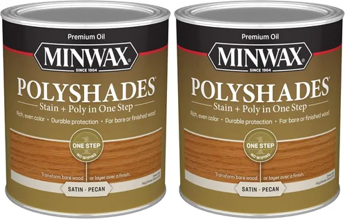 Miniatura 18 de Minwax PolyShades Tinte de Madera + Acabado de Poliuretano – Cuarto, Roble Misión, Brillo Mission Oak
