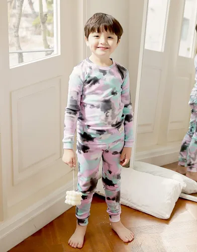 Miniatura 4 de VAENAIT BABY 12M-12Y Toddler Kids Boys Girls 100% Cotton Marbling Tiedye Sung Fit Sleepwear Pajamas 2pcs Pjs Set