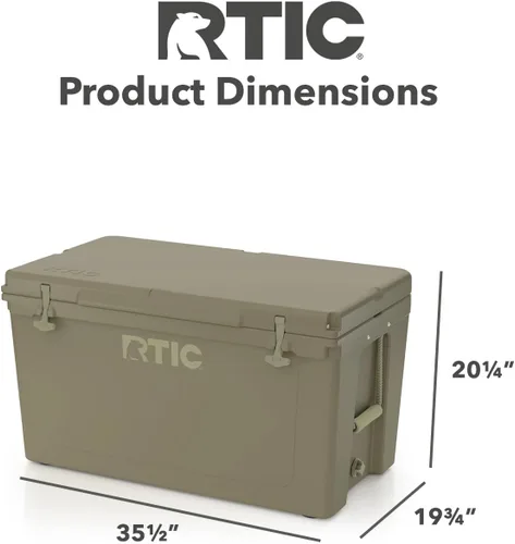 Miniatura 4 de RTIC Caja de hielo portátil de 110 cuartos de galón con aislamiento duro para playa, bebidas, bebidas, campamento, picnic, pesca, barco, barbacoa