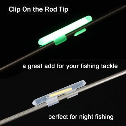 Miniatura 3 de QualyQualy Varillas brillantes de pesca con clip para bastón, luces de pesca para cañas, palos de luz para caña de pescar, kit a granel de 20 piezas