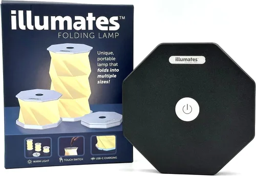 Origami - Lámpara de escritorio LED plegable expandible – USB recargable y portátil – Luz de control táctil regulable con altura ajustable de hasta