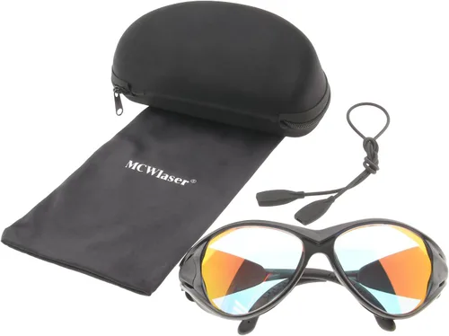 Miniatura 7 de MCWlaser Gafas de seguridad láser de CO2 10600nm Gafas de seguridad OD5+Profesional de protección láser tipo reflectante