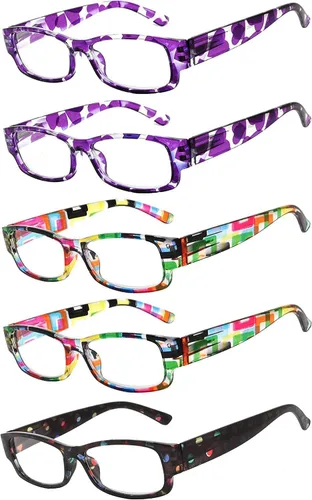 Miniatura 18 de OWL Readers - Paquete de 5 lentes de lectura elegantes para mujer con hermosos patrones para mujer, bisagra de resorte de lujo, aspecto elegante 5158
