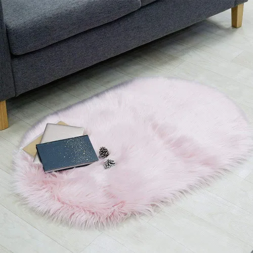 Miniatura 17 de RosieLily Alfombra de piel sintética ultrasuave de 1.3 x 2 pies, piel de oveja lanuda esponjosa, lavable a máquina, manta decorativa