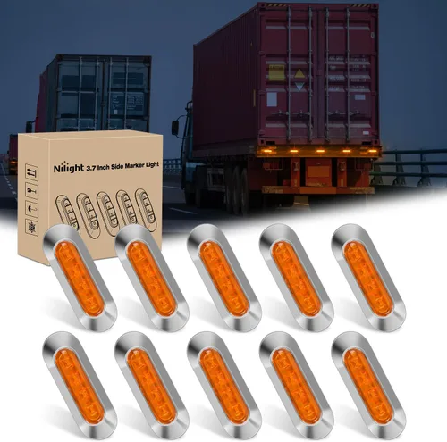 Miniatura 14 de Nilight 10 luces LED rojas de 3.8 pulgadas con 6 luces LED indicadoras laterales delanteras y traseras para 12 V, camión, remolque, caravana, Rojo