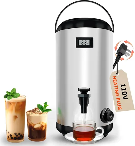 Dispensador de bebidas con dispensador de bebidas aislado con calefacción, dispensador de bebidas de calefacción eléctrica, urna de agua caliente y