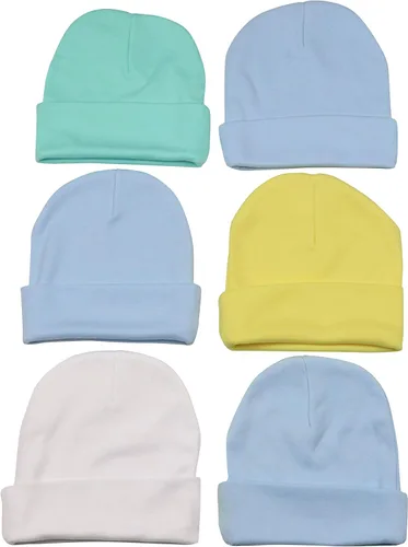 Miniatura 9 de ToBeInStyle Paquete de 3, 5 o 6 gorros cómodos de algodón de doble capa para bebés recién nacidos