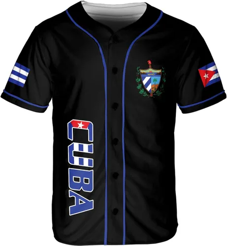 Miniatura 2 de Podagree - Camiseta de béisbol personalizada de Cuba, camiseta de bandera de Cuba, camiseta cubana para hombres y mujeres, camiseta cubana