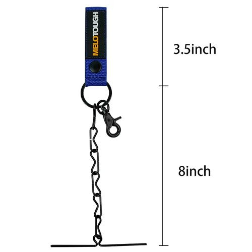 Miniatura 7 de MELOTOUGH Tanga de cinta para cinturón de herramientas, cintura electricistas, cadena con llavero y gancho de gatillo, color azul, 1 paquete