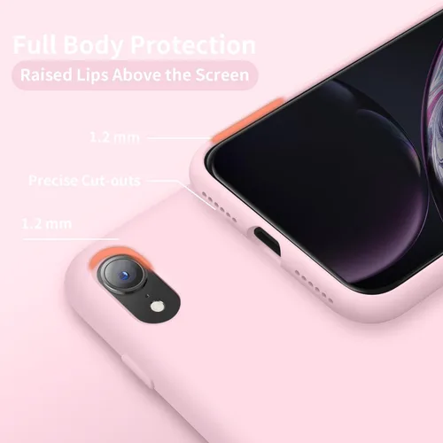 Miniatura 3 de Cordking Funda diseñada para iPhone XR, funda de silicona ultra delgada a prueba de golpes con [forro de microfibra suave antiarañazos], 6.1 Tiza