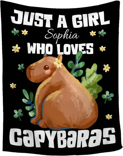 Miniatura 8 de Cabybara - Manta de franela Capybara ultrasuave y bonita para niños y niñas, manta de felpa acogedora y divertida de animales, regalo divertido