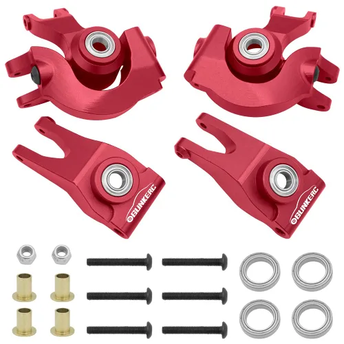 Miniatura 8 de Bloque de dirección frontal de aluminio RC y bloque de ruedas y cubo trasero con rodamientos de bolas, piezas de actualización para 1/10 Arrma Azul