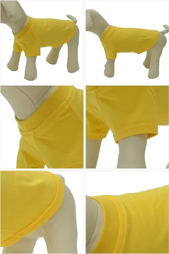 Miniatura 3 de Lovelonglong Ropa para mascotas, disfraces para perros, camiseta básica en blanco para perros medianos y grandes, color amarillo XXL