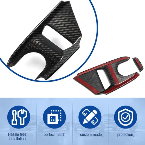 Miniatura 7 de 2 piezas Adorno de Base de Palanca de Cambios de Fibra de Carbono Genuina para Corvette C8 Z51 Z06 ZR1 Coupe HTC Stingray 2020 2021 2022 2023 2024