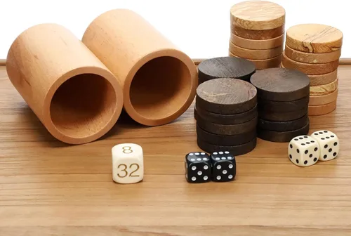 Miniatura 4 de WE Games Juego de backgammon de madera de lujo, interior azul y marrón, 19 pulgadas, hecho a mano en Grecia