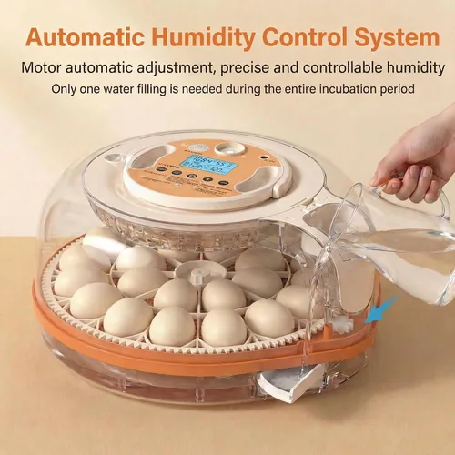 Miniatura 3 de Incubadora de huevos 26-59 con giro automático de huevos, máquina controlada por voz, control de temperatura y humedad, vela de huevos incorporada