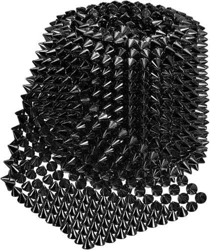 Miniatura 3 de uxcell 1 yarda de puntada en cono de punta, 12 filas de plástico con parte trasera plana, remache punk, cinta para manualidades, bolsos, decoración