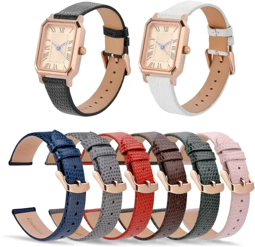 Miniatura 7 de ANNEFIT Correa de reloj de cuero para mujer, 0.394 in, 0.472 in, 0.512 in, 0.551 in, 0.591 in, 0.630 in, 0.709 in, 0.787 in, correa de repuesto