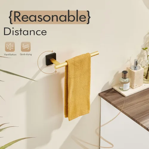 Miniatura 7 de KOKOSIRI Barra de toallas de baño, soportes para toallas de mano, montaje en pared, inodoro, gabinete de cocina, soporte de papel, acero inoxidable