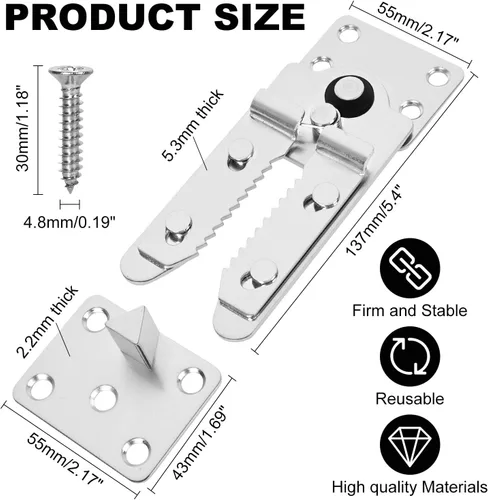 Miniatura 2 de Paquete de 2 tornillos conectores seccionales de sofá, conectores de sofá resistentes para seccionales, abrazaderas de sofá para hacer estancias