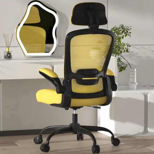 Miniatura 21 de Mimoglad Silla de Oficina, Silla de Escritorio Cómoda - Silla Ergonómica de Computadora de Respaldo Alto con Soporte Lumbar Ajustable y Negro mate