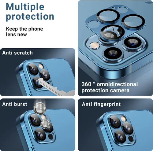 Miniatura 4 de Korecase Paquete de 2 protectores de lente de cámara para iPhone 12 Pro, película de vidrio templado, fuerte adherencia 9H, dureza 9H, resistente a
