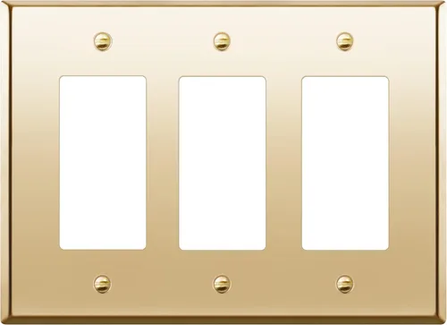 Miniatura 8 de ENERLITES Placa de pared de metal con interruptor decorativo triple, cubierta de tomacorriente de acero inoxidable, resistente a la corrosión, acero