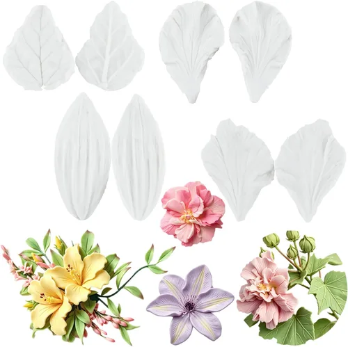 Miniatura 14 de Sijiangmold Molde de silicona para veteado de flores de goma para fondant, moldes de pasta de goma, molde de flores de peonía, moldes de orquídea