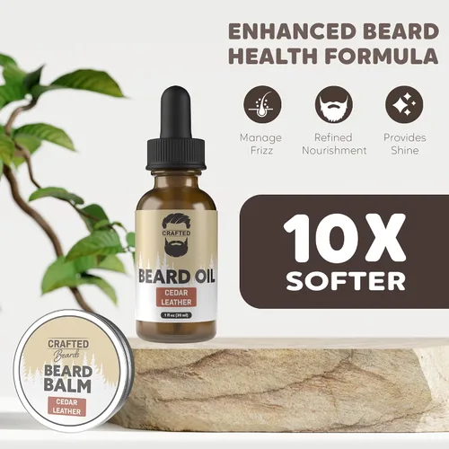 Miniatura 3 de Juego de aceite y bálsamo para barba, cuidado de la barba más suave, suave e hidratado, aroma de madera de cedro, regalo para hombres