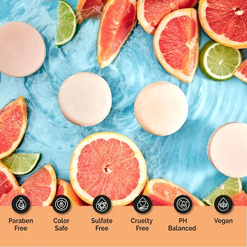 Miniatura 2 de Barra de champú hidratante con aceite de espino amarillo y extracto de aloe vera, vegano, sin sulfatos, sin ftalatos, sin parabenos, ecológico