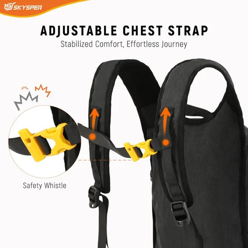 Miniatura 4 de SKYSPER Mochila de senderismo plegable de 15L/20L, mochila de viaje plegable ligera con correa para el pecho, paquete plegable pequeño para caminar