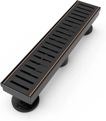 Miniatura 16 de WEBANG - Drenaje lineal de 12 pulgadas para ducha rectangular con accesorios, cubierta de patrón cápsula, rejilla extraíble, acero inoxidable SUS304