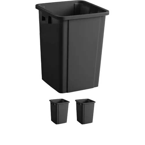 Miniatura 29 de Bote de basura cuadrado negro de 19 galones para restaurante, papelera comercial, papelera de plástico alto, papelera industrial, papelera cuadrada