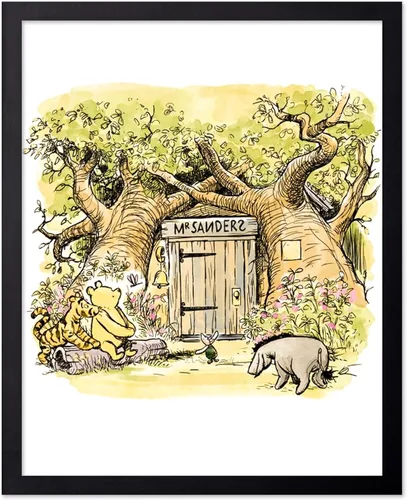 Miniatura 57 de Poster Master Póster de ilustración vintage, impresión de paisaje retro, regalo para bebé, niño, mapa de madera de 100 acres, oso, cerdo, animal