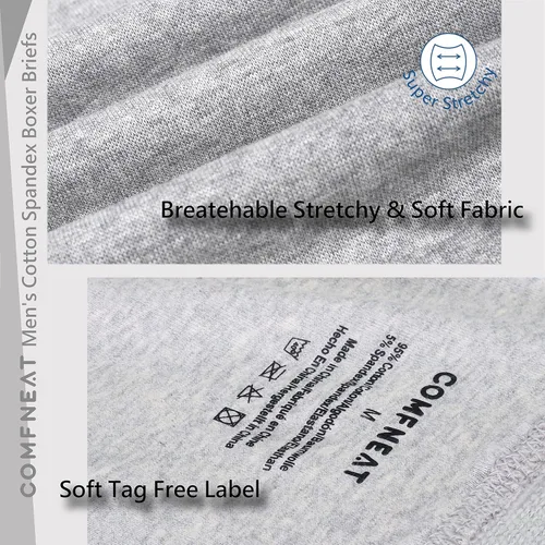 Miniatura 6 de Comfclean - Calzoncillos para hombre, 5 o 7 unidades, algodón y elastano, sin etiquetas, cómodos, suaves, elásticos