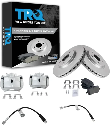 Miniatura 32 de TRQ Kit de pastillas de freno y rotor de cerámica delantera compatible con Chevrolet Malibu 2016