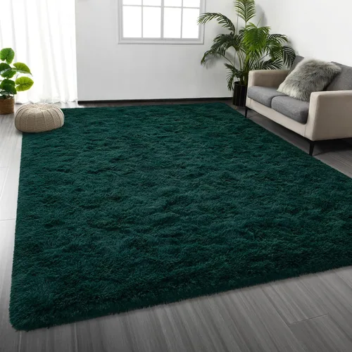 Miniatura 9 de Deerhoo - Alfombra de área, estilo shag, 4 x 6 pies, con teñido anudado, alfombra mullida y ultrasuave para sala de estar, alfombra de pelo
