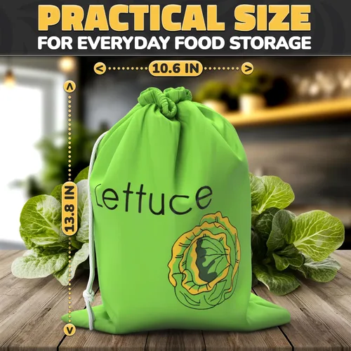 Miniatura 2 de Guardián de lechuga reutilizable de 3 capas para refrigerador – Ensaladera de 13.8 x 10.6 pulgadas con forro de aluminio para almacenamiento